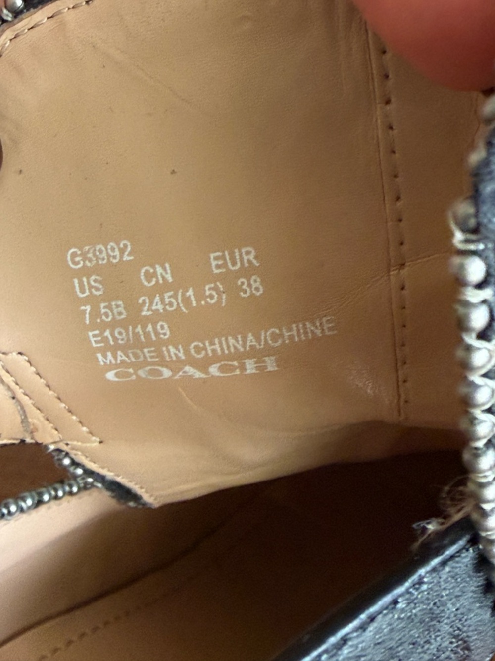 Coach Black Leather Studded Cutout Ankle Boots - Picture 4 of 4